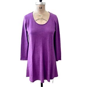 Eileen Fisher Women’s Magenta purple Sweater Tunic Dress 100% Merino Wool Size M